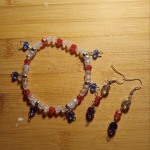 Multicolor Beaded Bracelet and Earrings Set